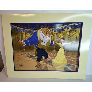 Disney Beauty & The Beast Lithograph, Diamond Edition Print, Belle Beast Dancing